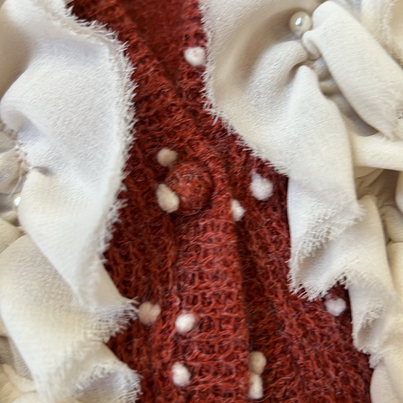 RYU Ruffle & Pearls Rust Sweater 🎃 - Picture 6 of 6